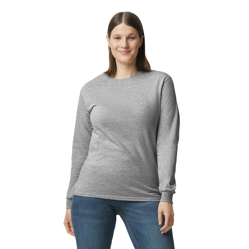 Gildan Men's Heavy Cotton Long Sleeve T-Shirt, Style G5400, 2-Pack, Sport Grey, Large - Image 2